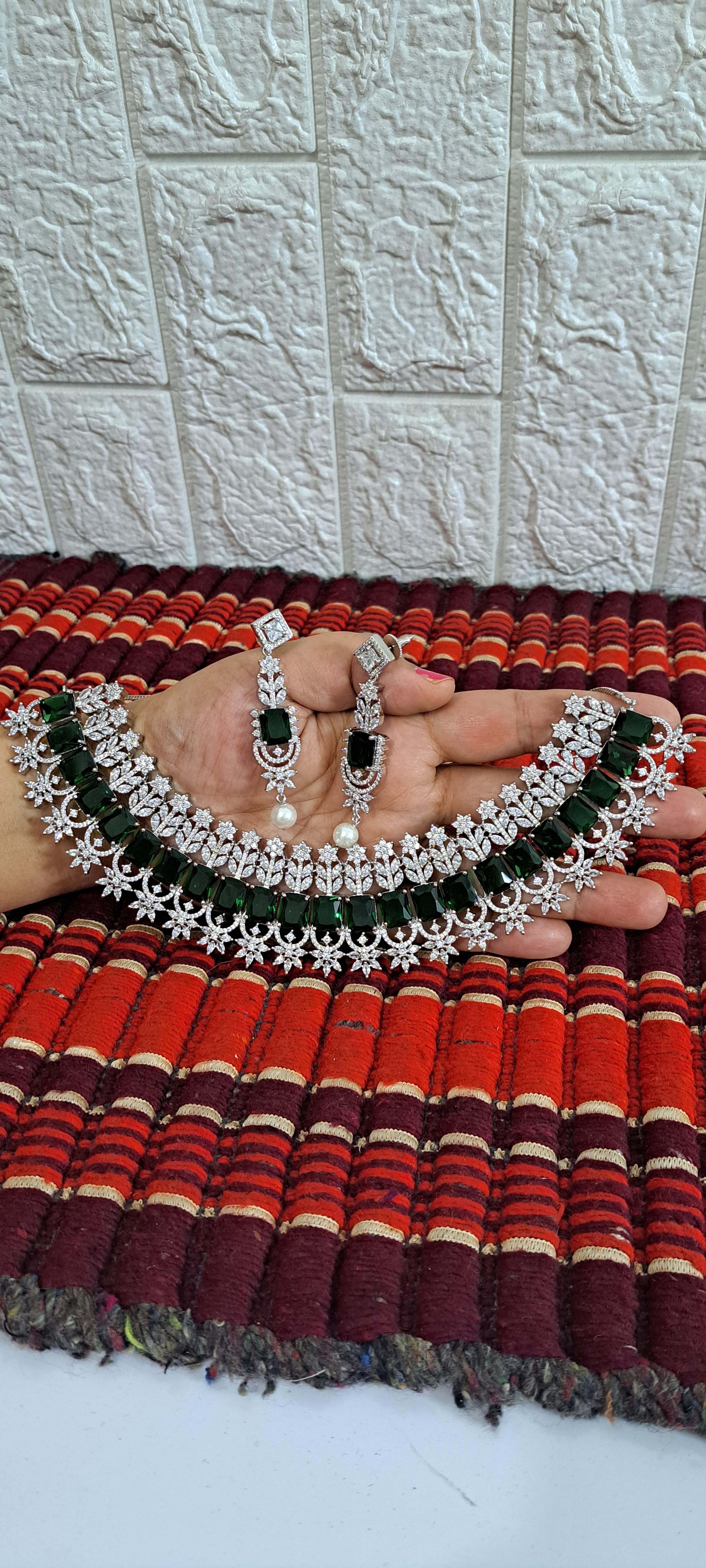 green wedding necklace