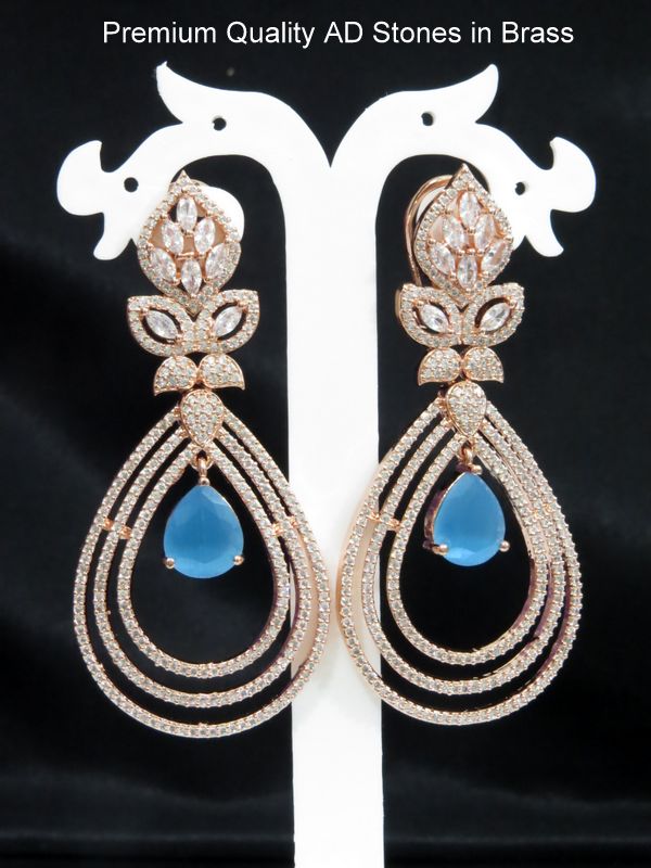 long partywear earrings blue