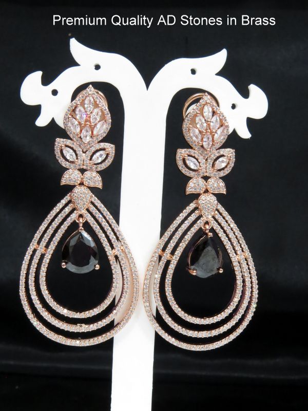 long partywear earrings black