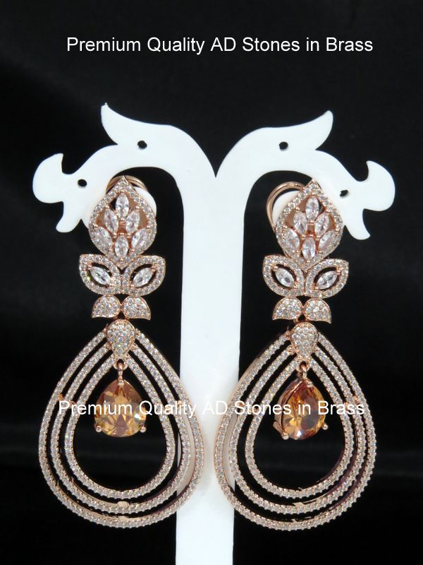 long partywear earrings champagne