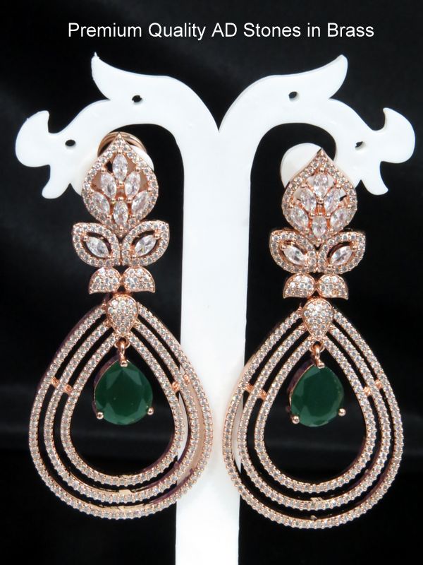 long partywear earrings green