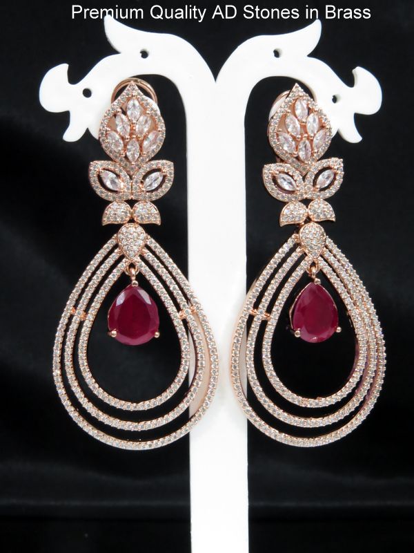 long partywear earrings magenta