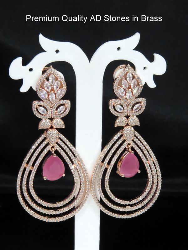 long partywear earrings pink