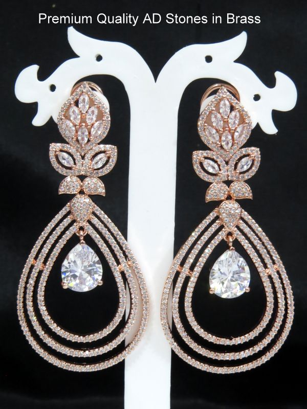 long partywear earrings white