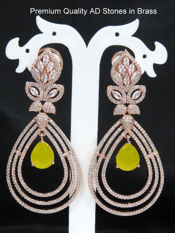long partywear earrings yellow