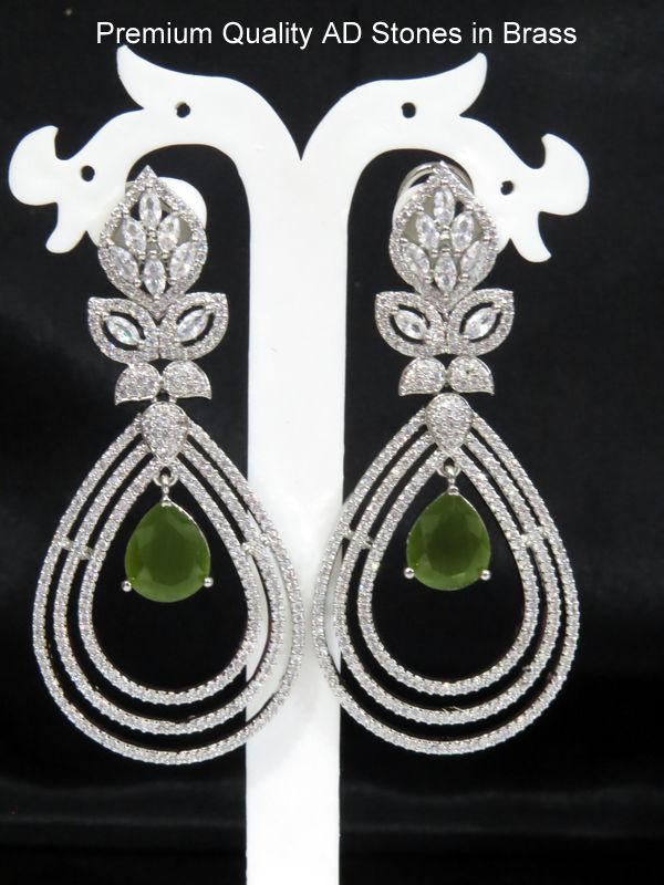 long drop earring silver mehndi