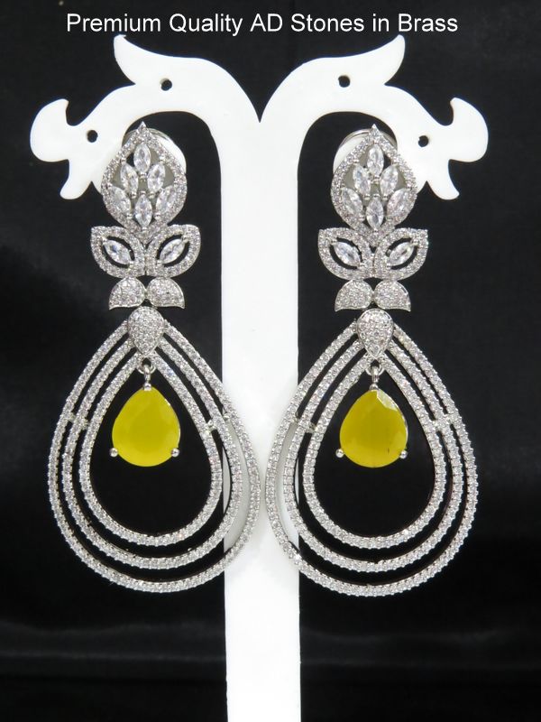 long drop earring silver yellow