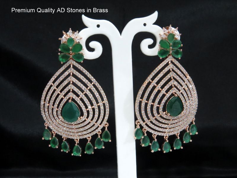 summer big dangling earrings green