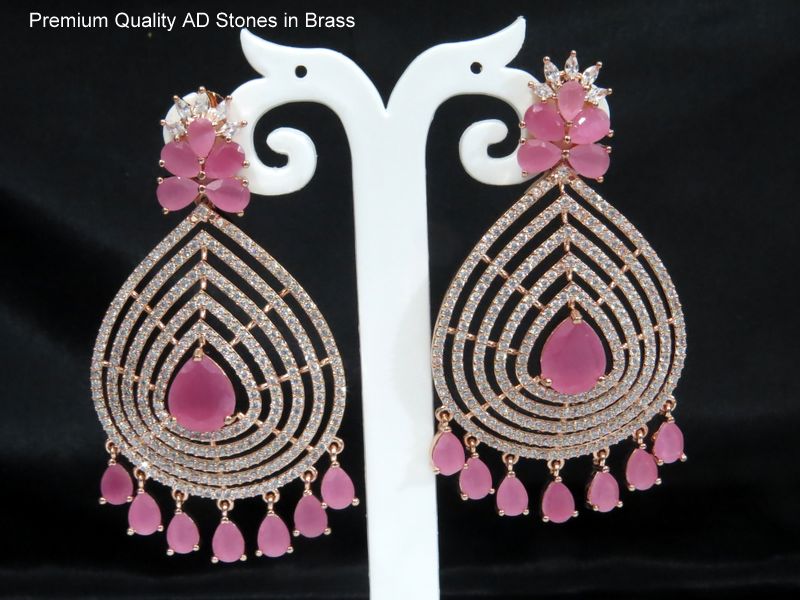 summer big dangling earrings pink