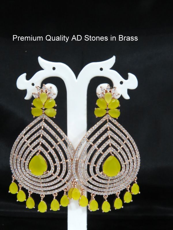 summer big dangling earrings yellow gold