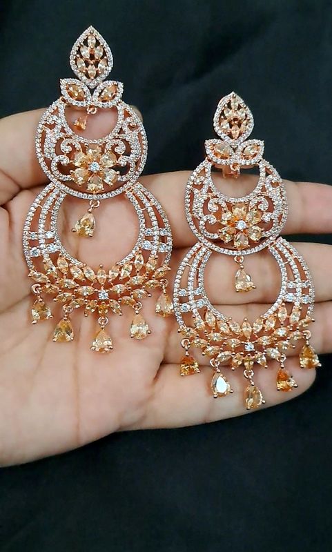 big earrings partywear golden