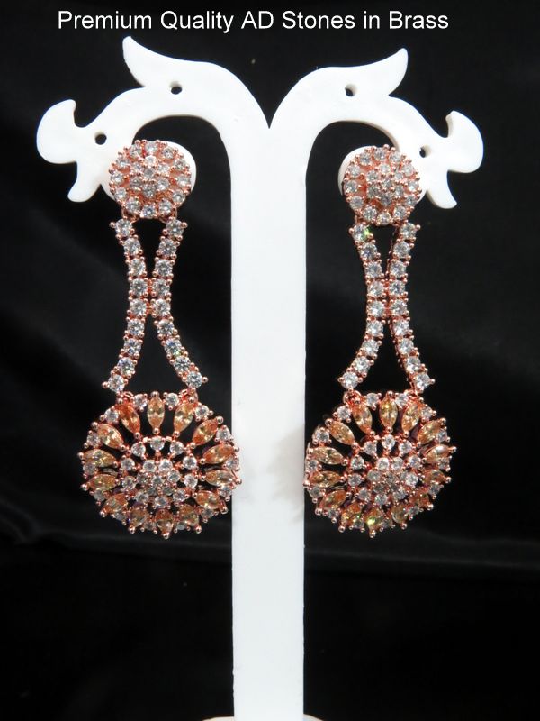 american diamond earrings golden