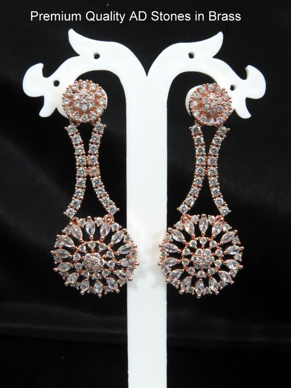 american diamond earrings white