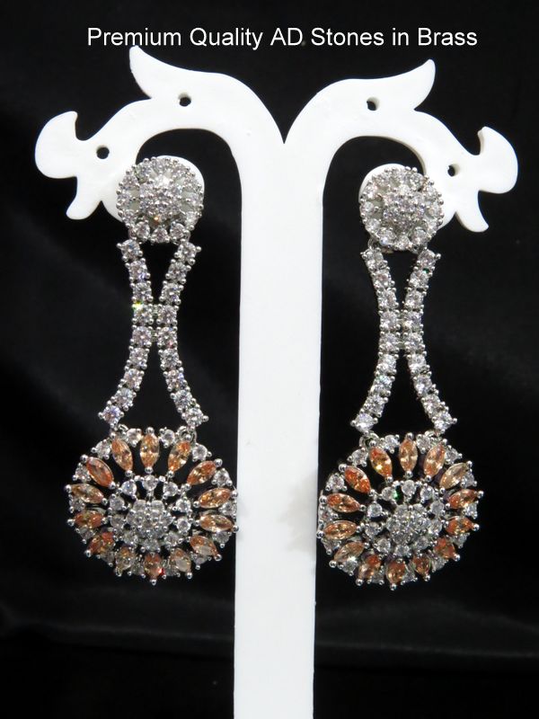 buy american diamond earrings champagne