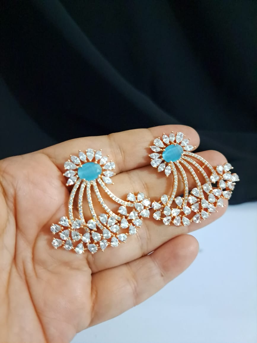 Buy CZ Earrings for Women Online in blue