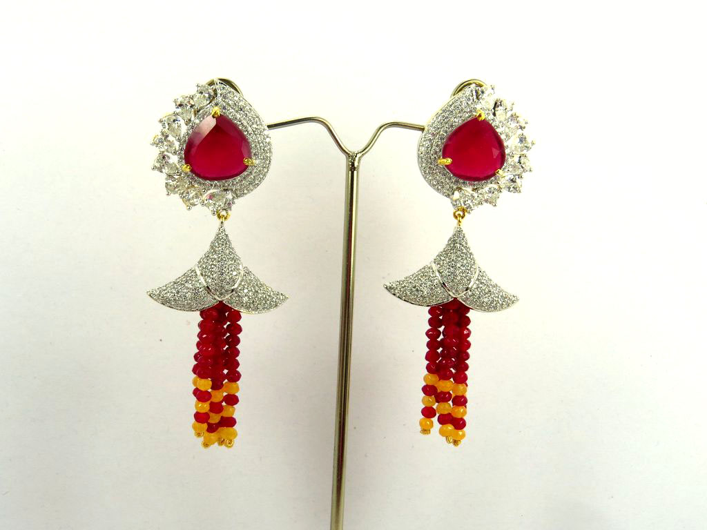 bead danglers in american jhumki earrings