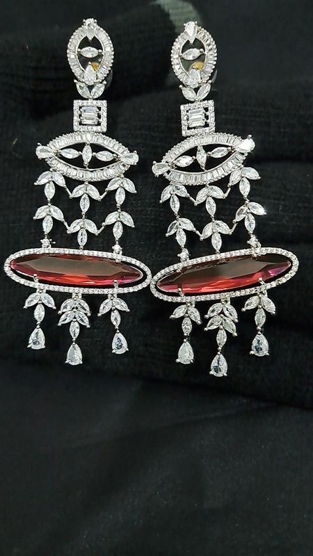 broad base designer long earrings