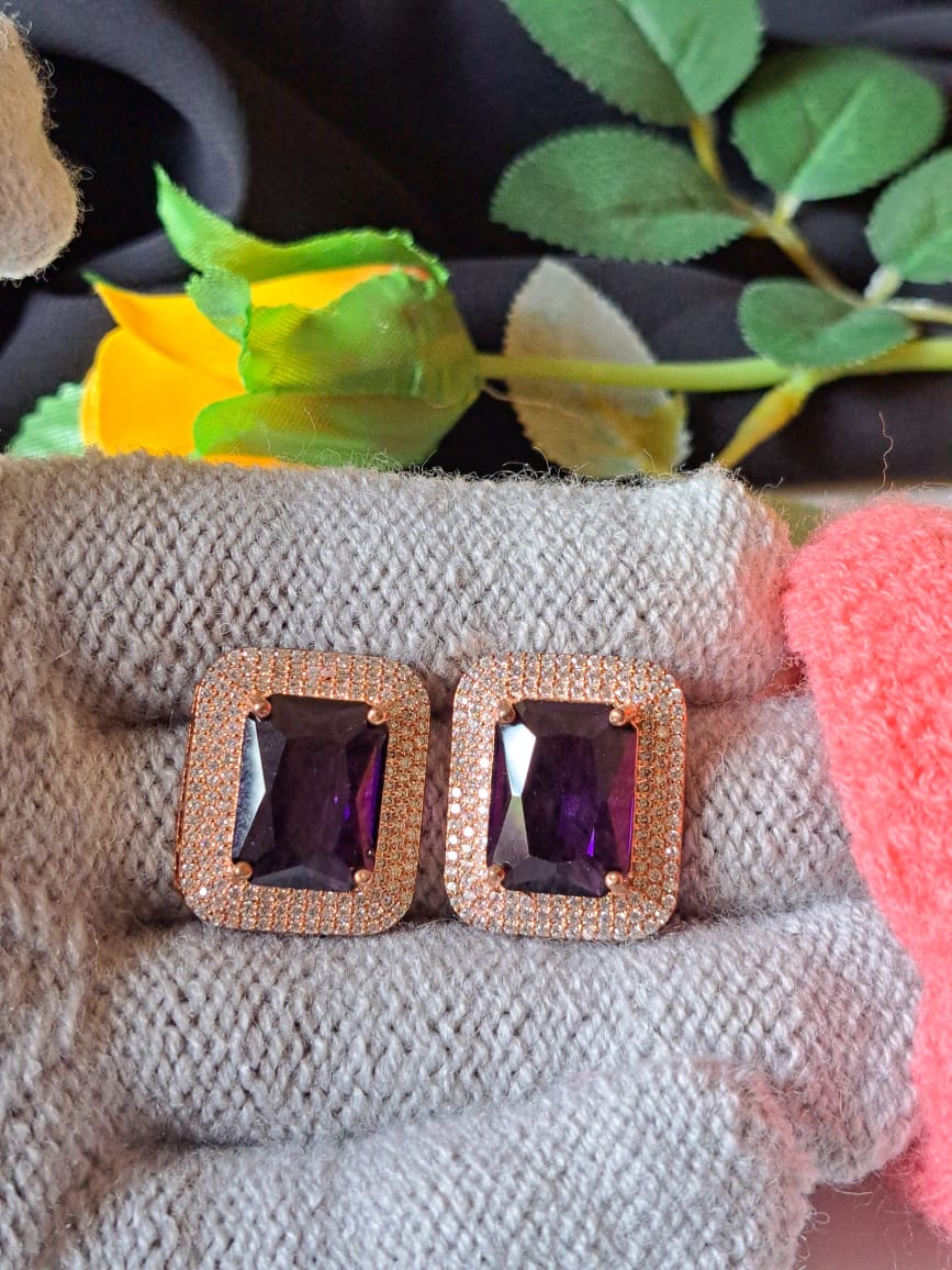 American Diamond Big Tops|Studs in violet