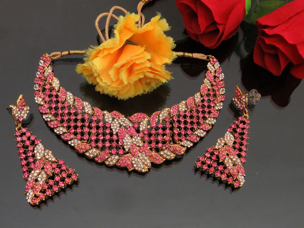 imitation costume jewellery supplier in pink stones