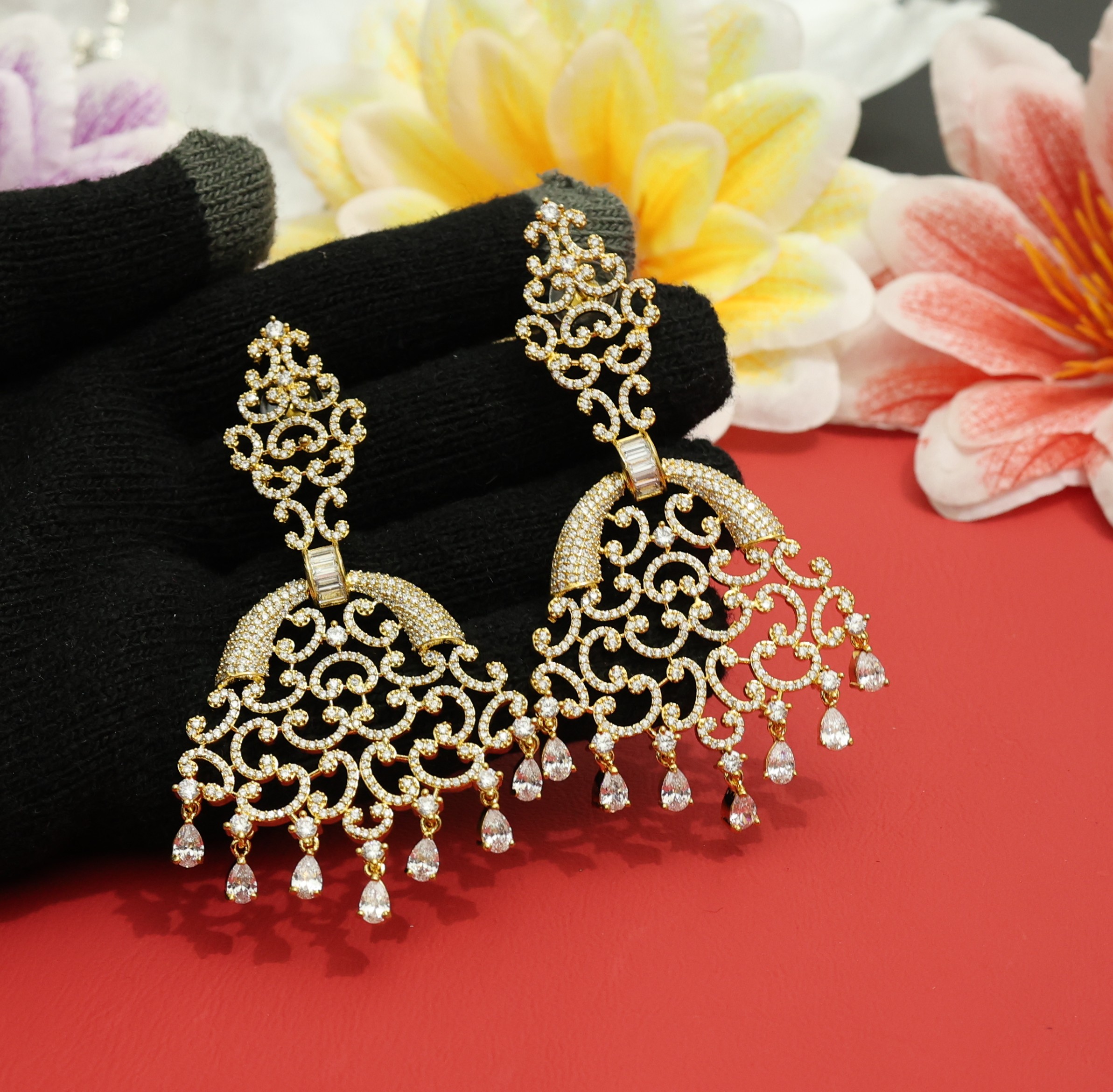 Partywear American Diamond Earrings