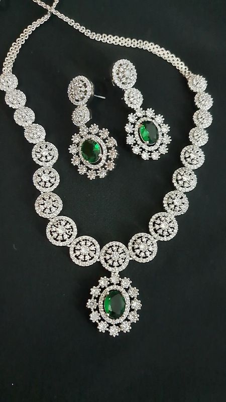 Silver budget small ad necklace - Mehndi