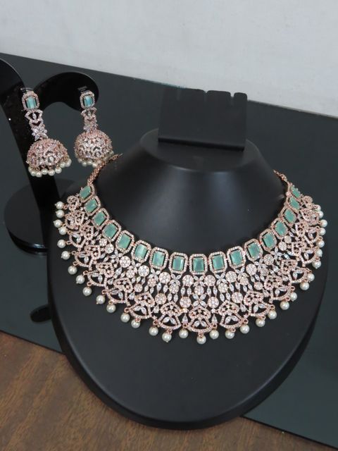 mink color wedding necklace